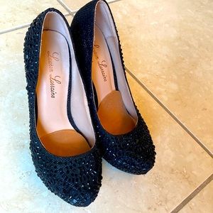Lauren Lorraine black sparkly pumps size 6